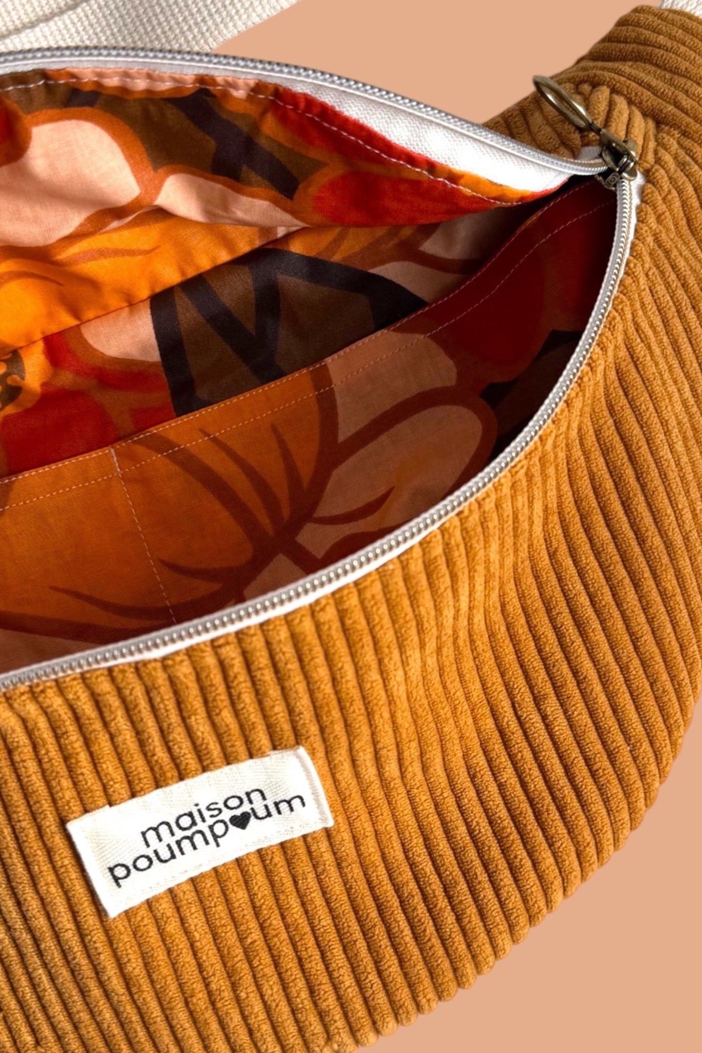 sac banane velours moutarde