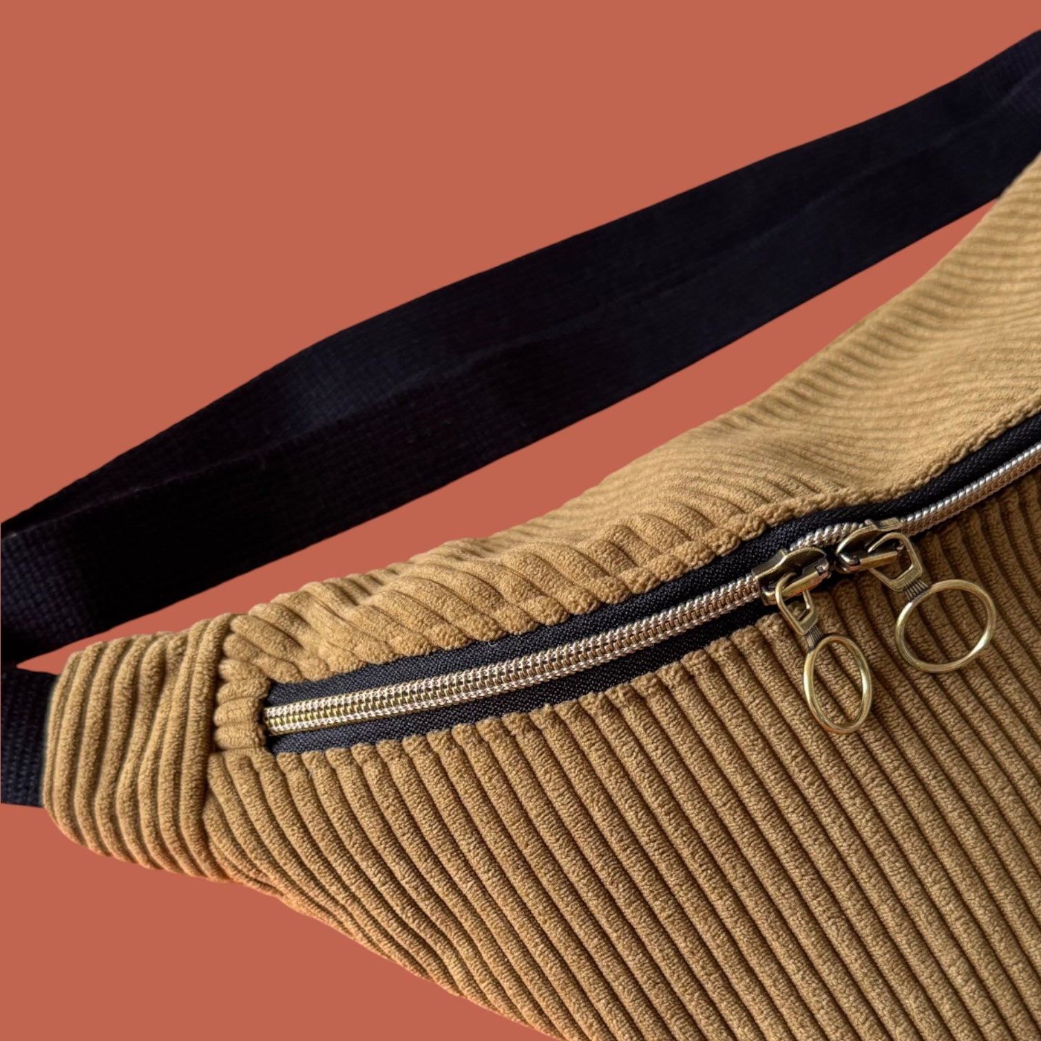 SAC BANANE VELOURS CAMEL ZOOM