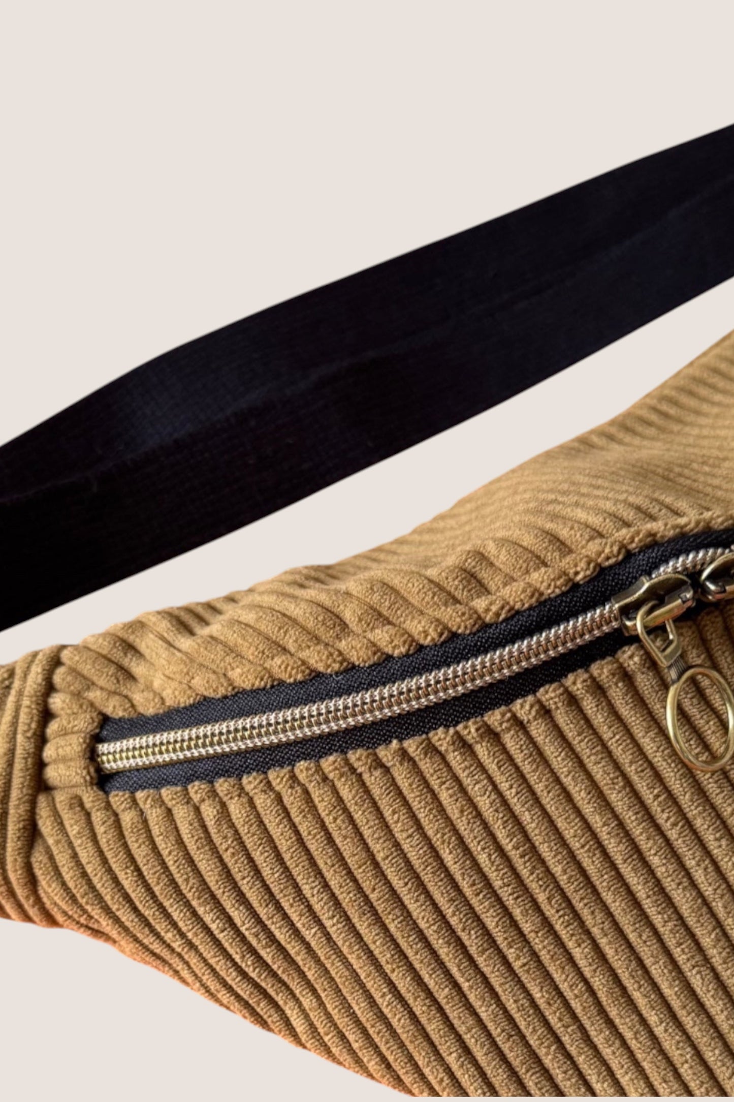 SAC BANANE VELOURS CAMEL ZOOM