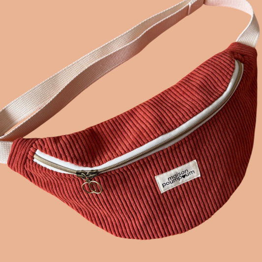 Sac banane velours terracotta – Fait à Lille | Maison PoumPoum