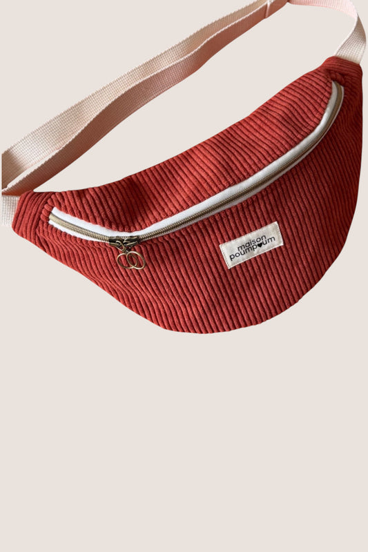 Sac banane velours terracotta – Fait à Lille | Maison PoumPoum
