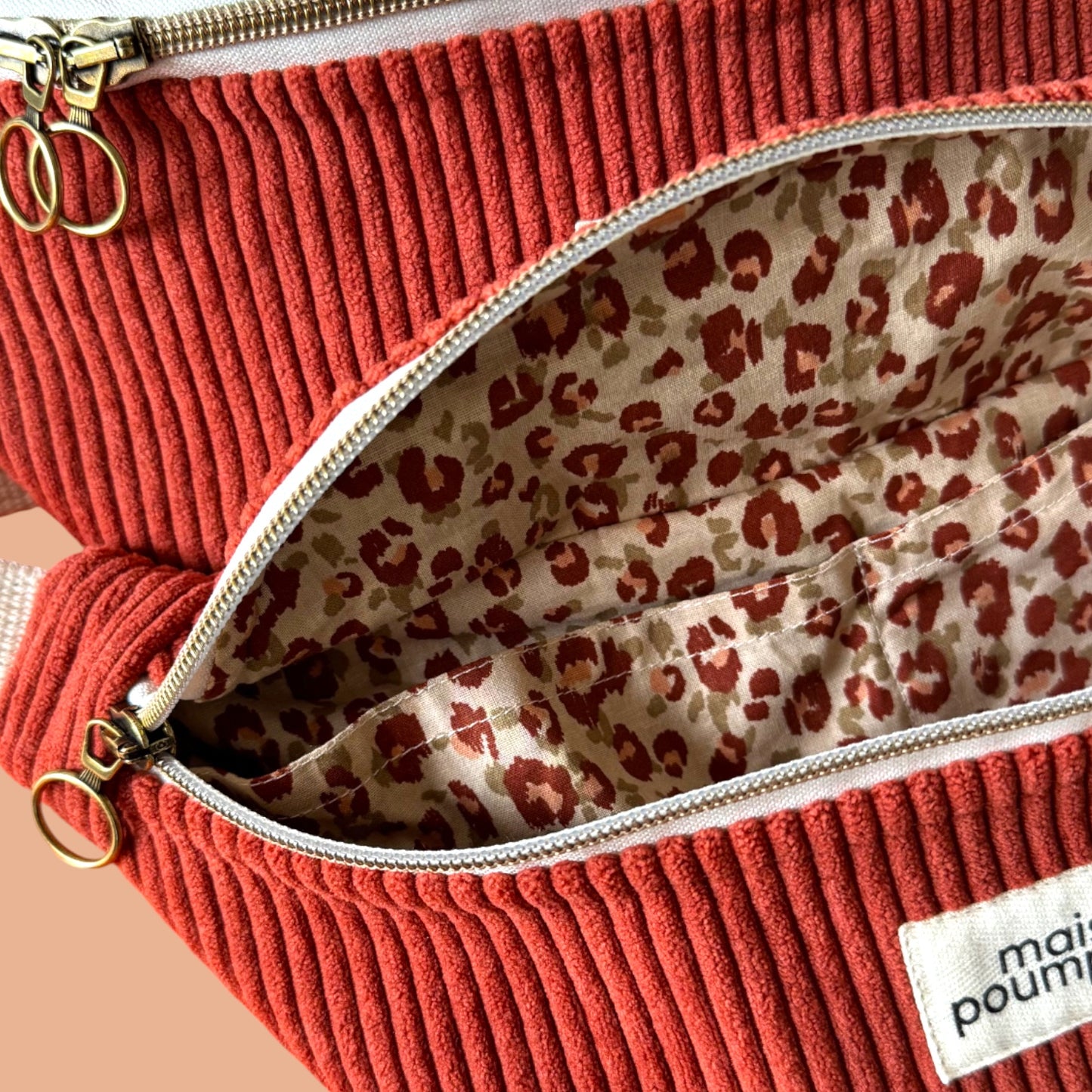 Sac banane velours terracotta – Fait à Lille | Maison PoumPoum