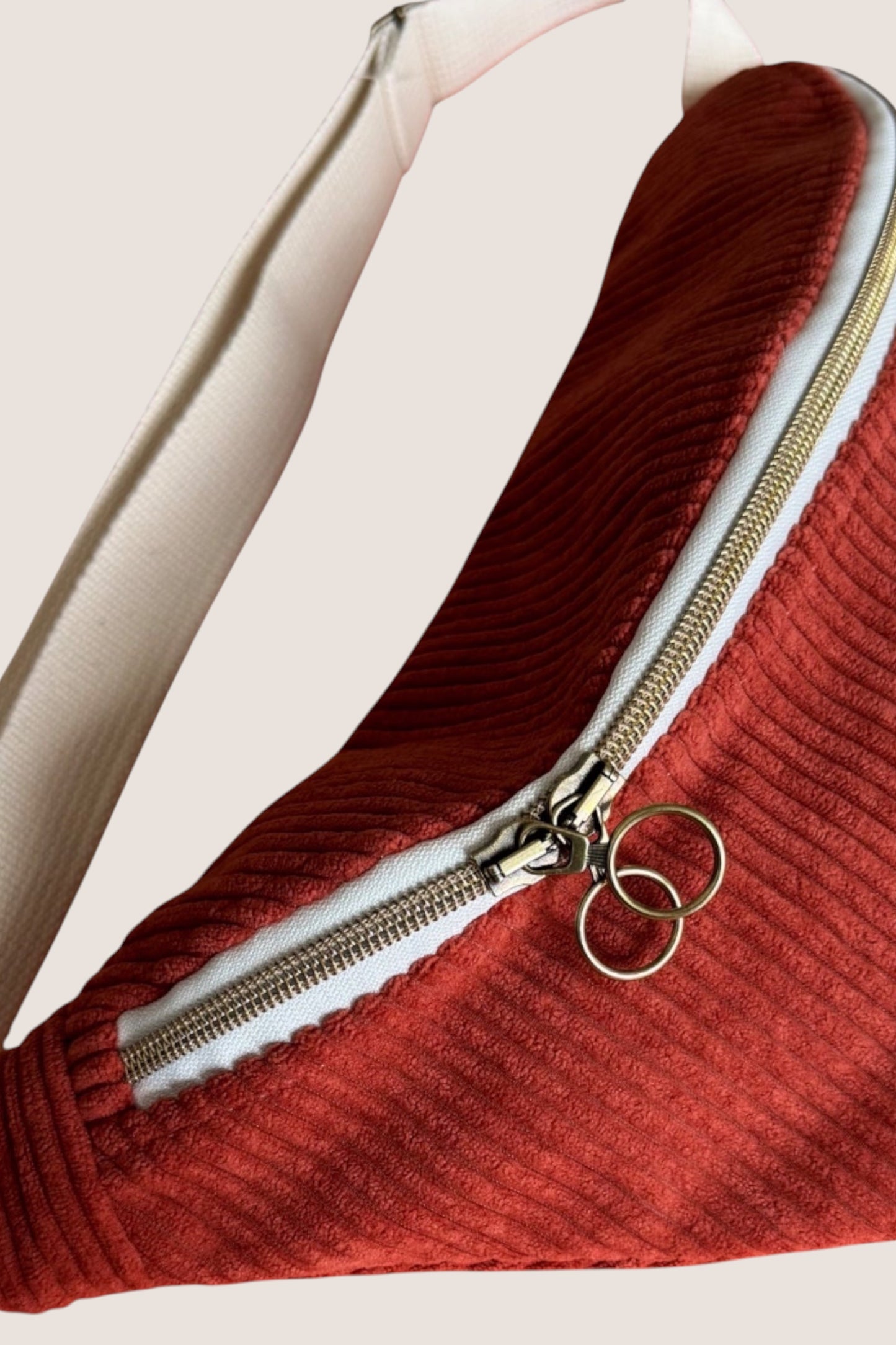 Sac banane velours terracotta – Fait à Lille | Maison PoumPoum