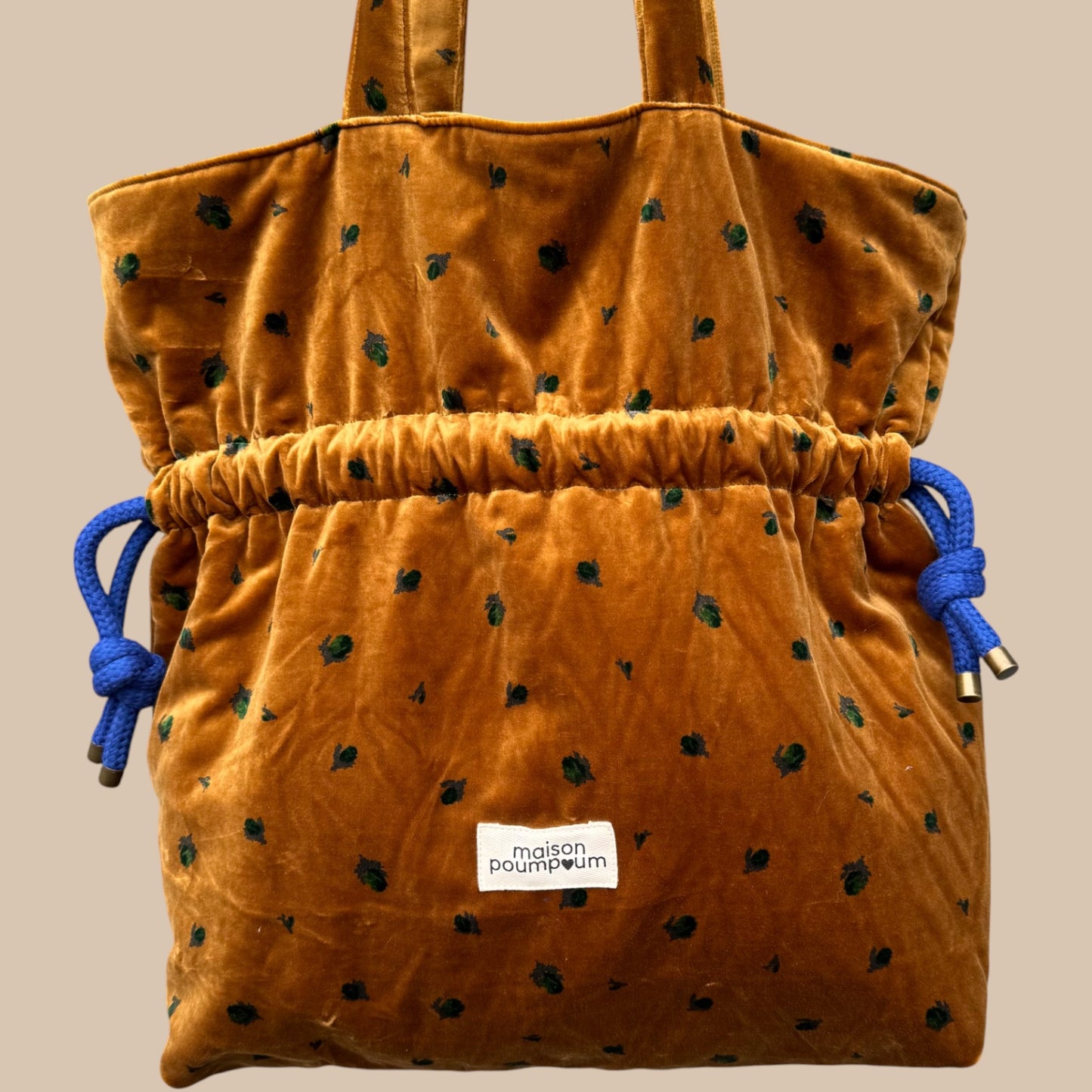 Sac Bourse Velours Moutarde Fleuri – Le charme vintage en édition ultra limitée