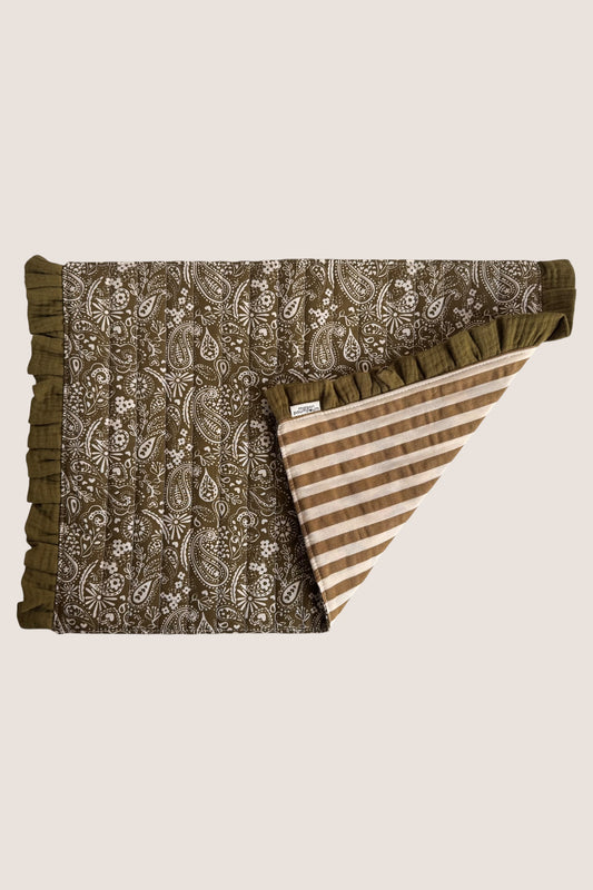 Set de table réversible - Bandana et rayure kaki