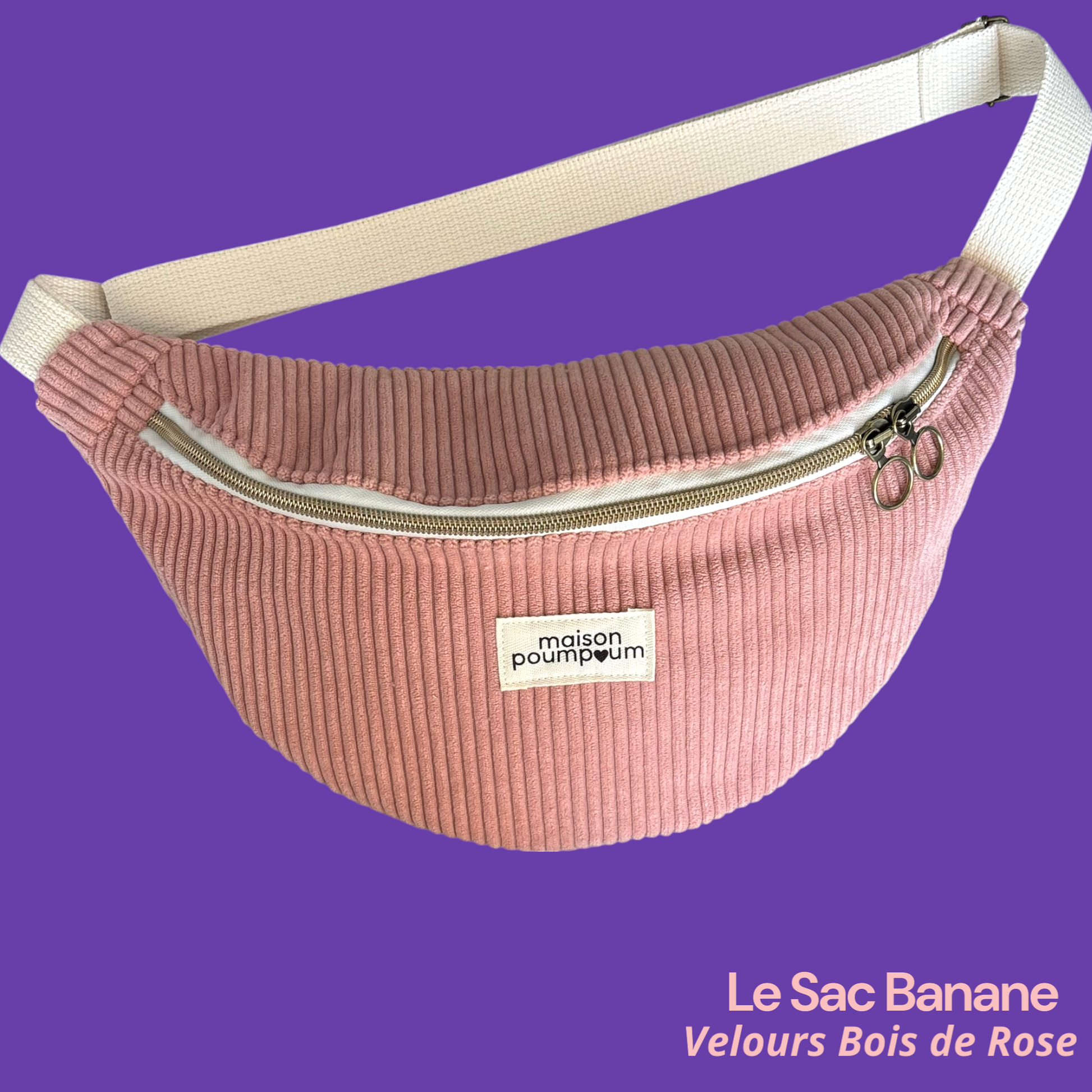 Sac Banane - Velours Bois de Rose