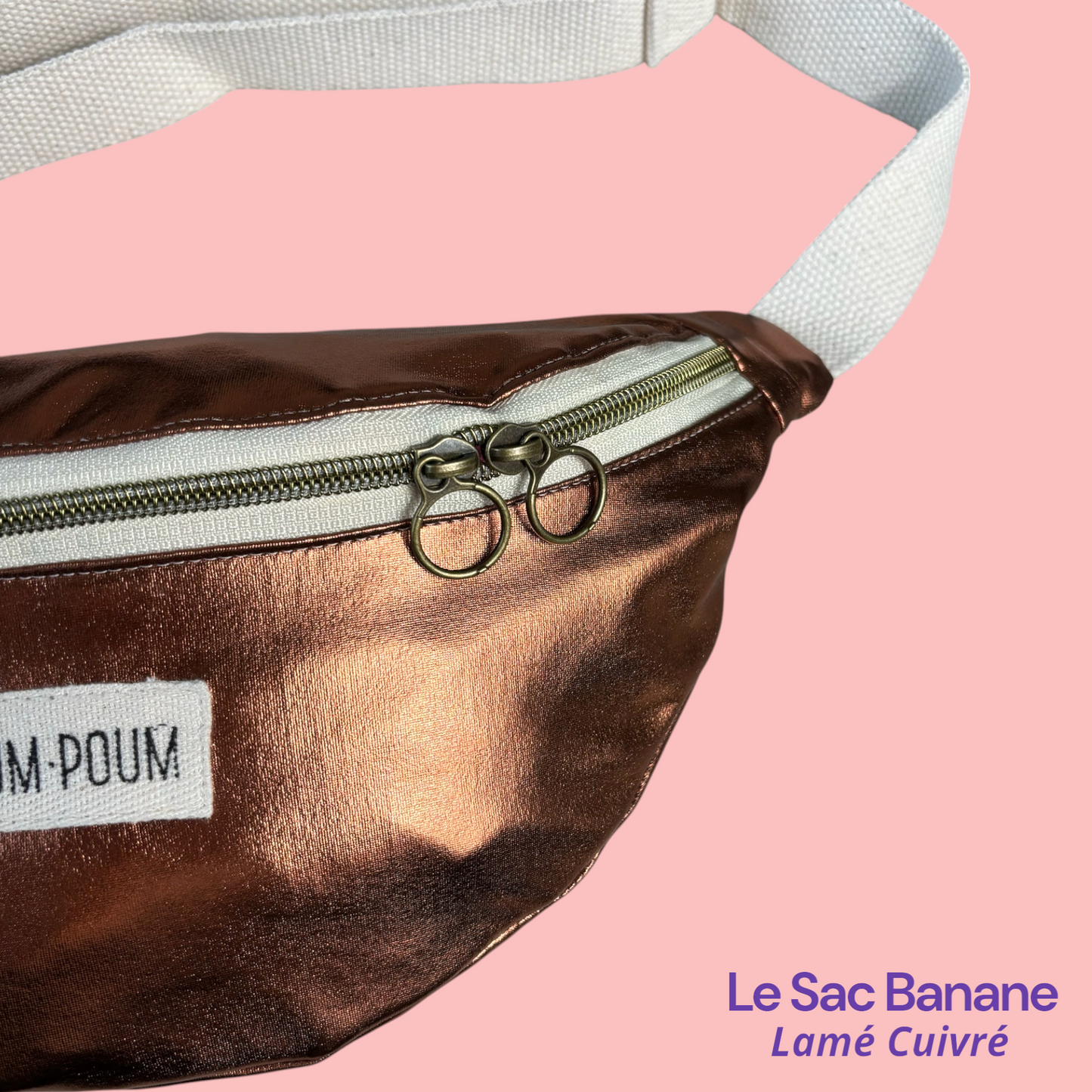 Sac Banane Lamé Cuivré Zoom