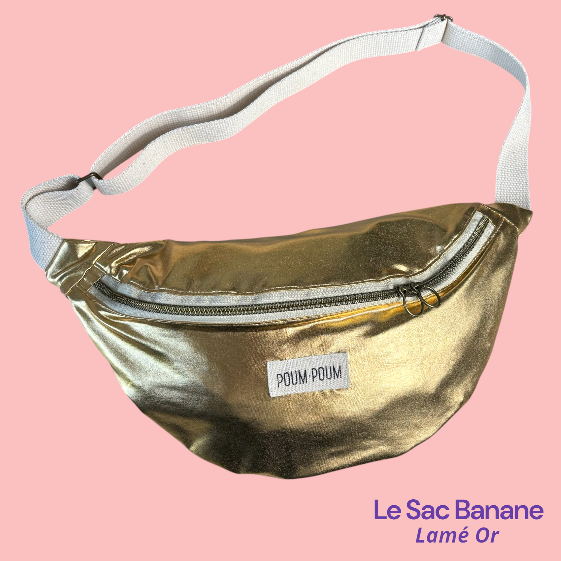 Sac Banane Lamé Or