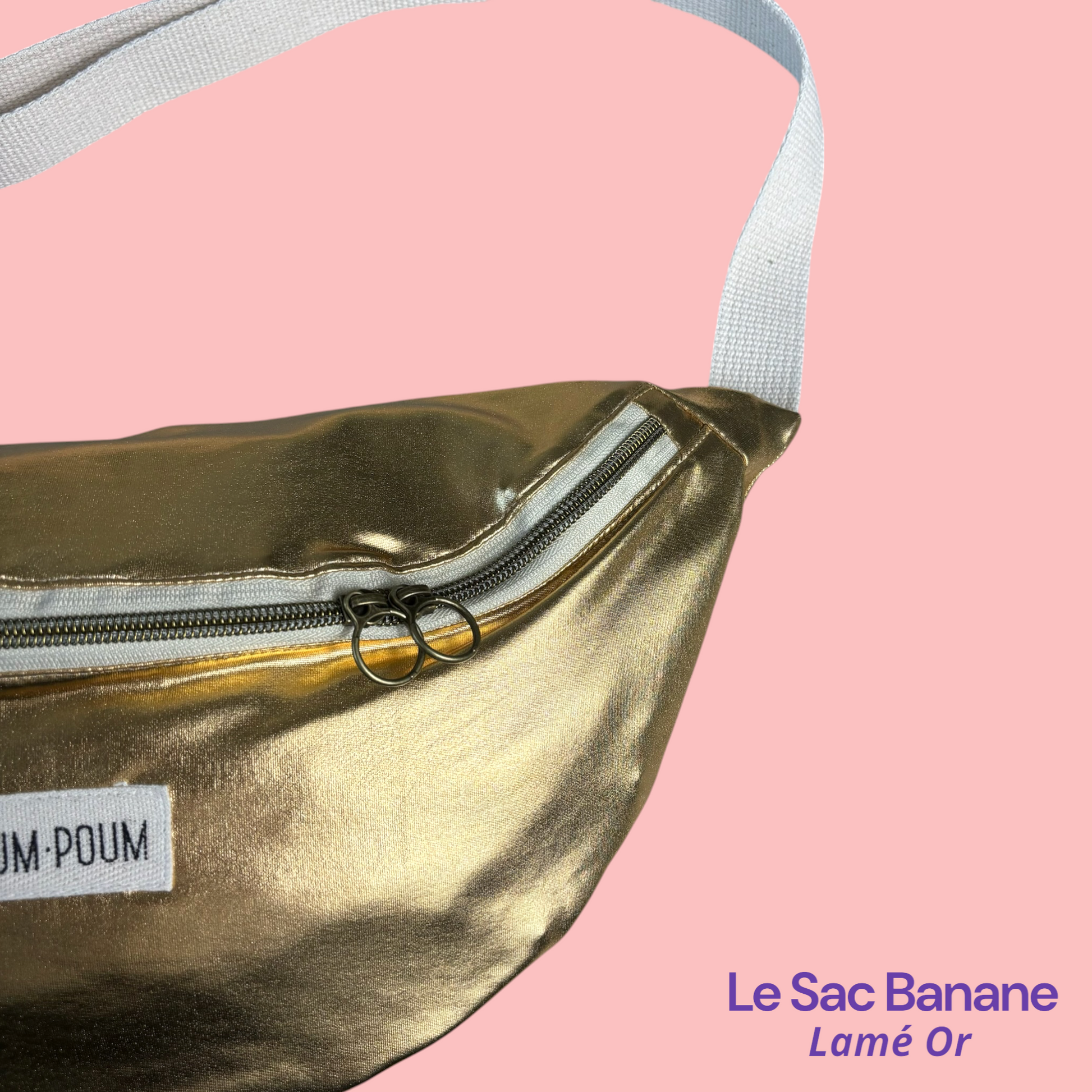 Sac Banane Lamé Or Zoom