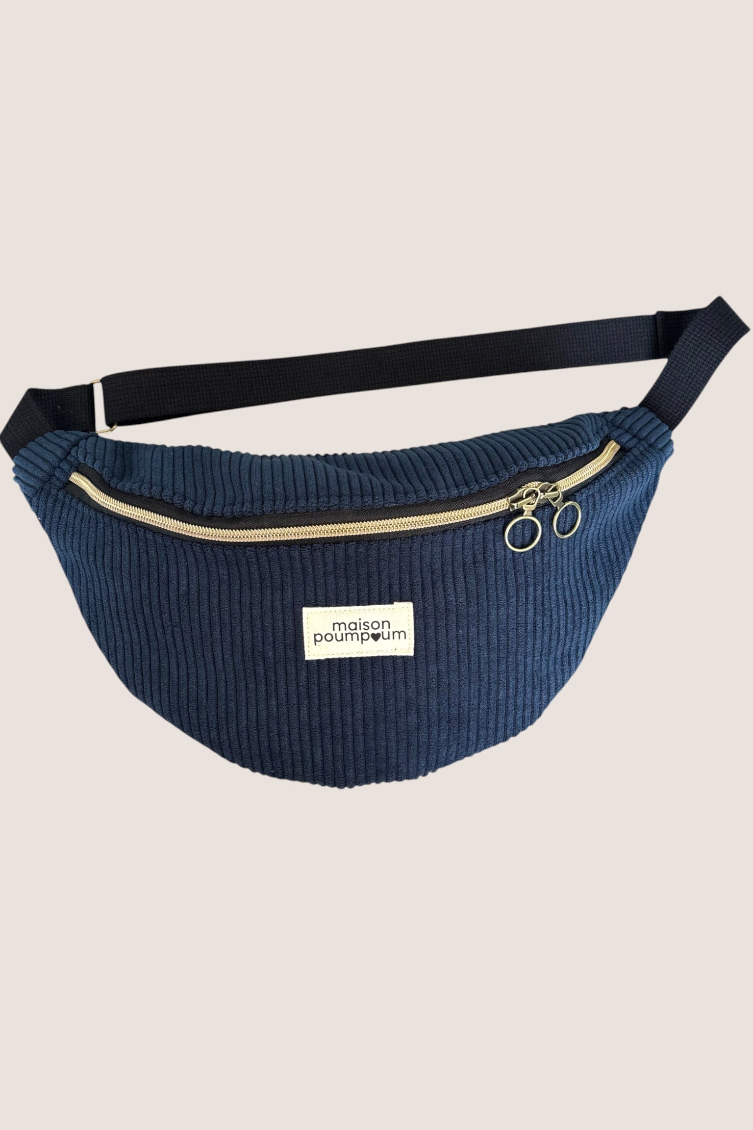 Sac Banane Velours Bleu Marine