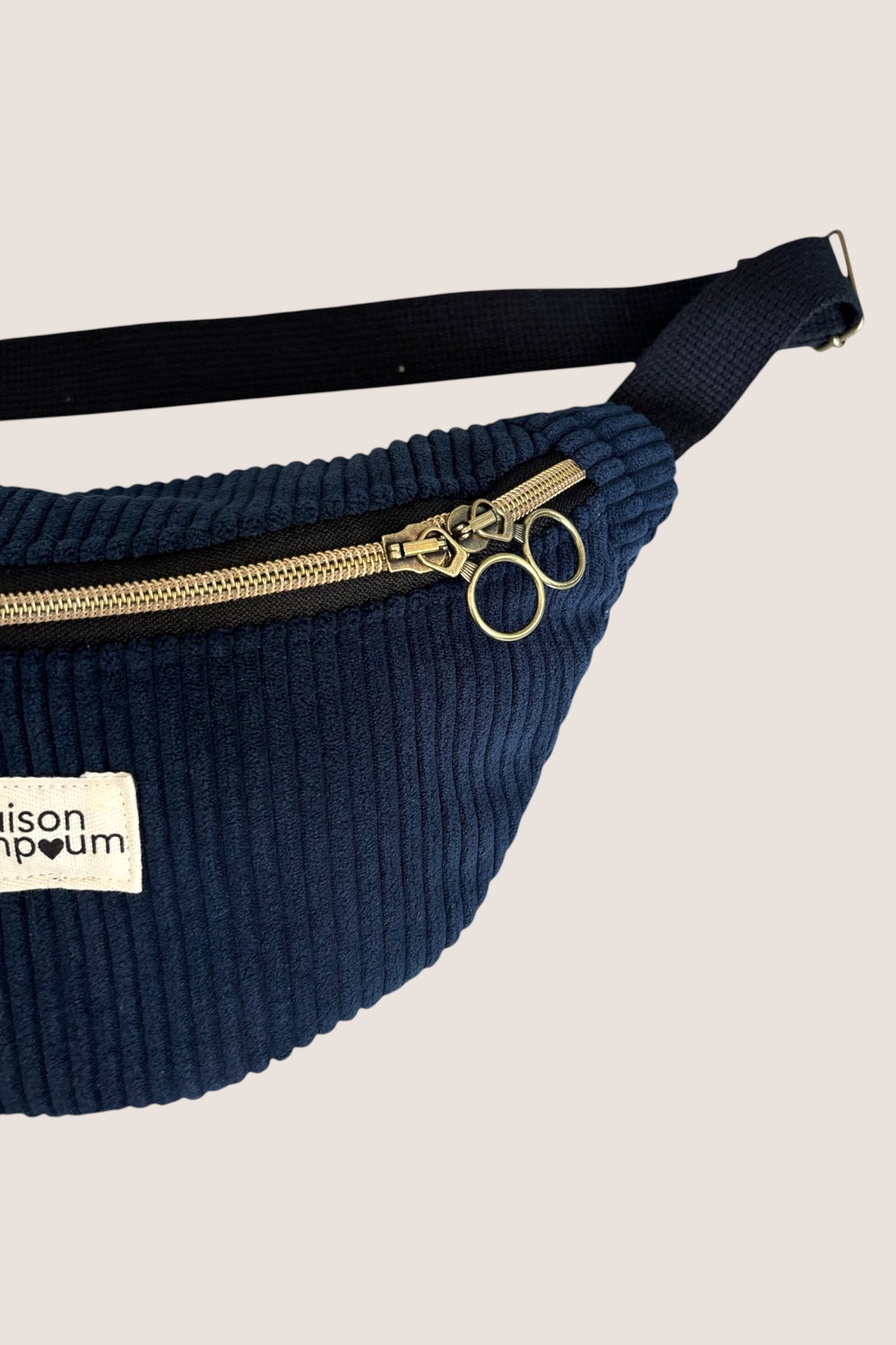 Sac Banane Velours Bleu Marine zoom