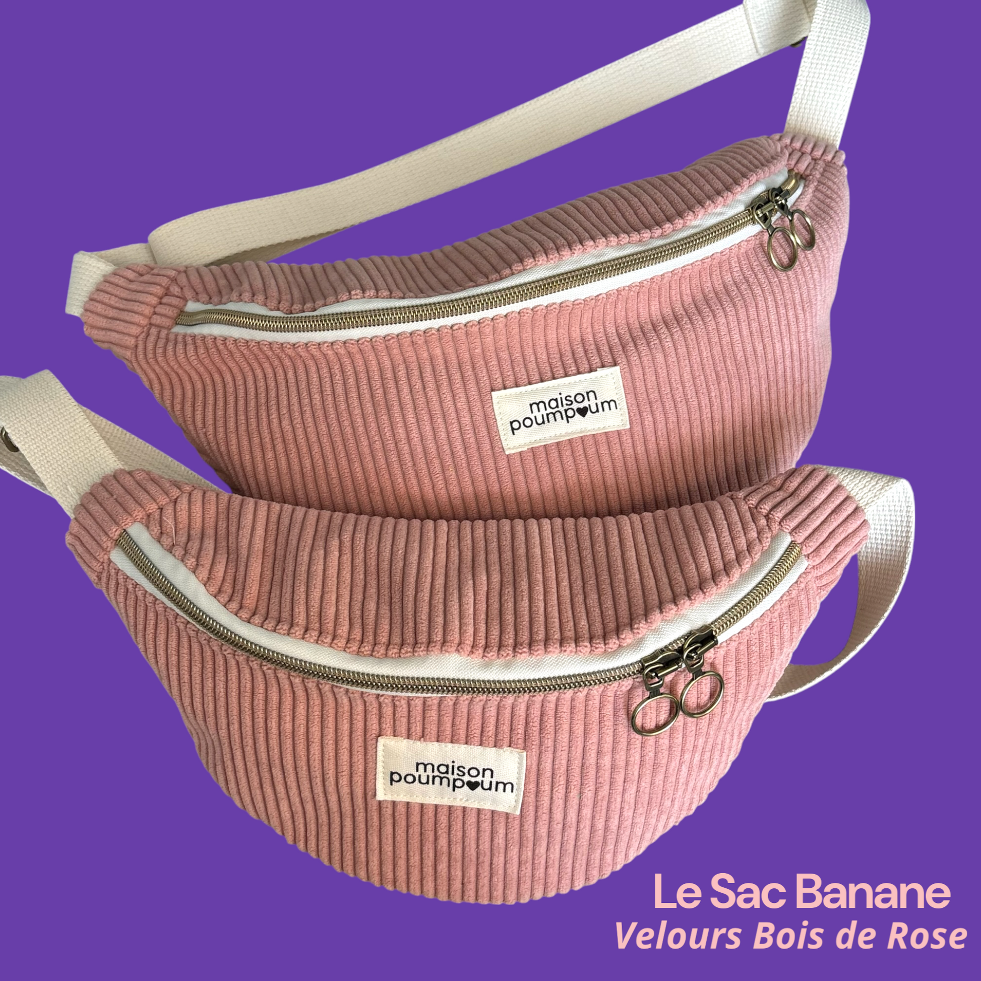 Sac Banane Velours Bois de Rose