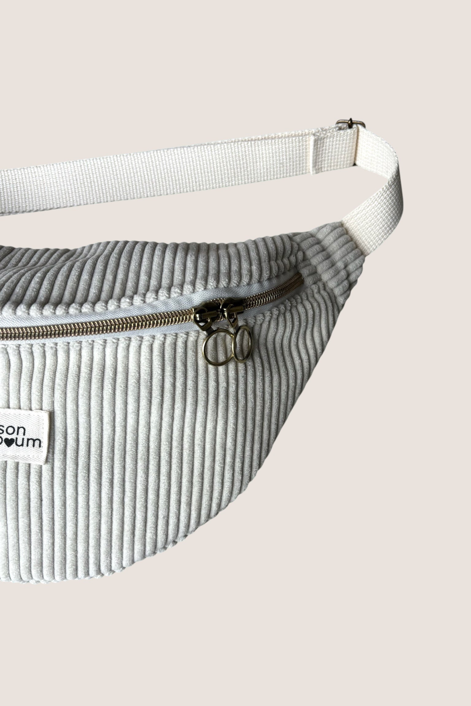 Sac Banane Velours Crème Zoom