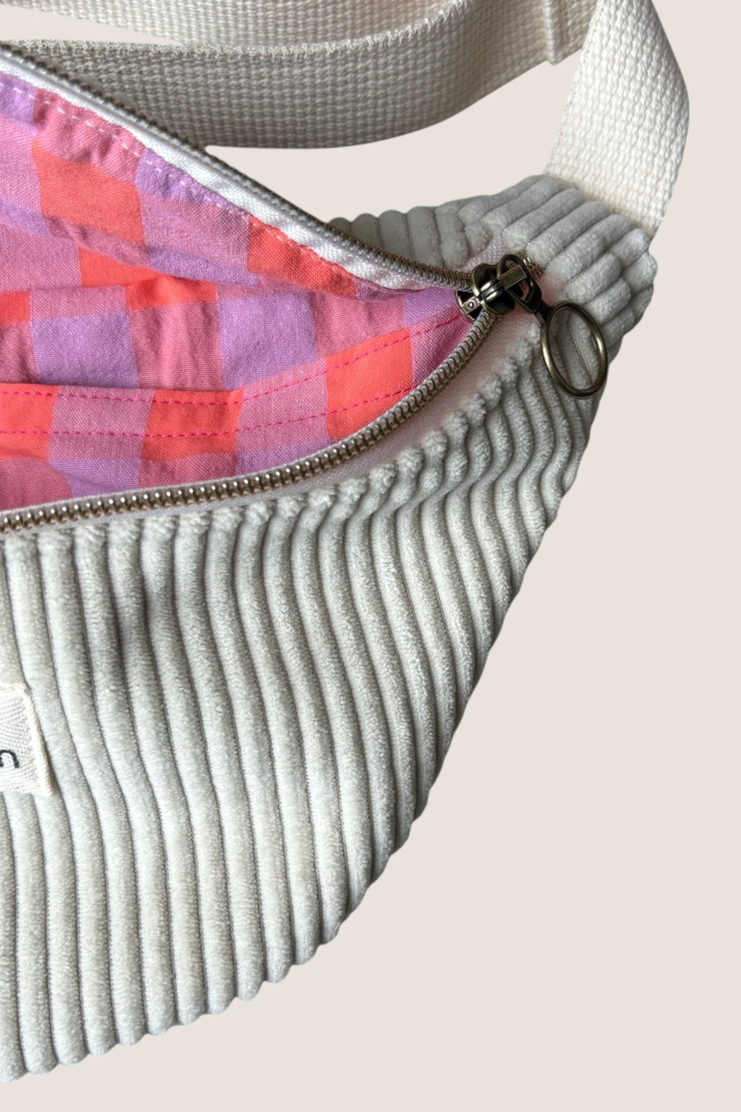 Sac Banane Velours Crème Zoom interieur 1