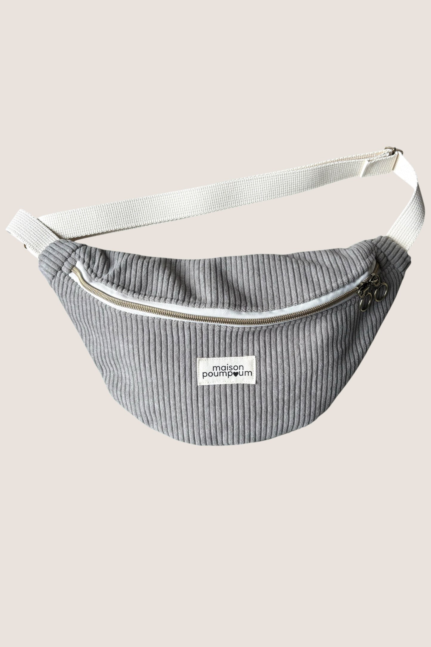 Sac Banane Velours Gris