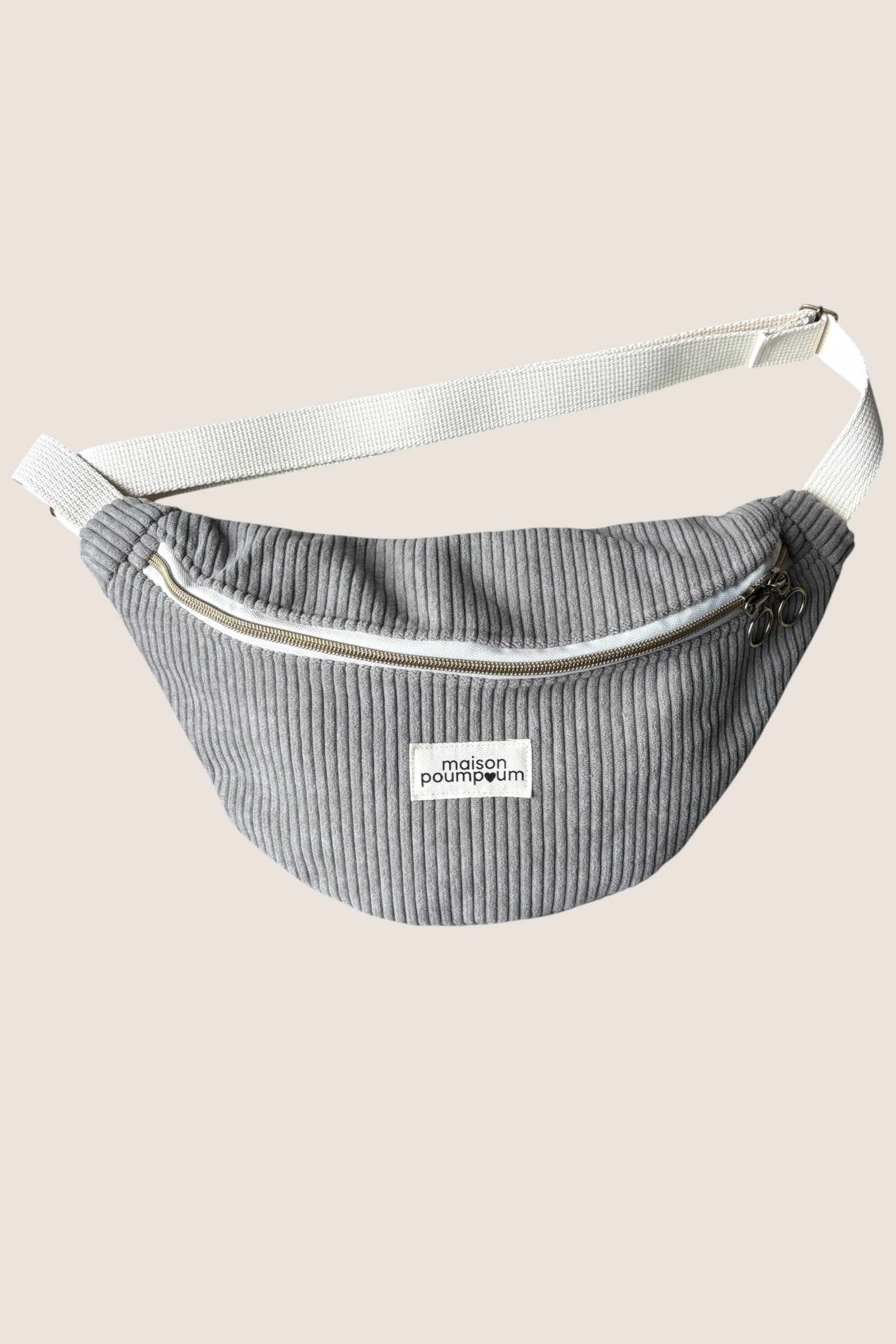 Sac Banane Velours Gris