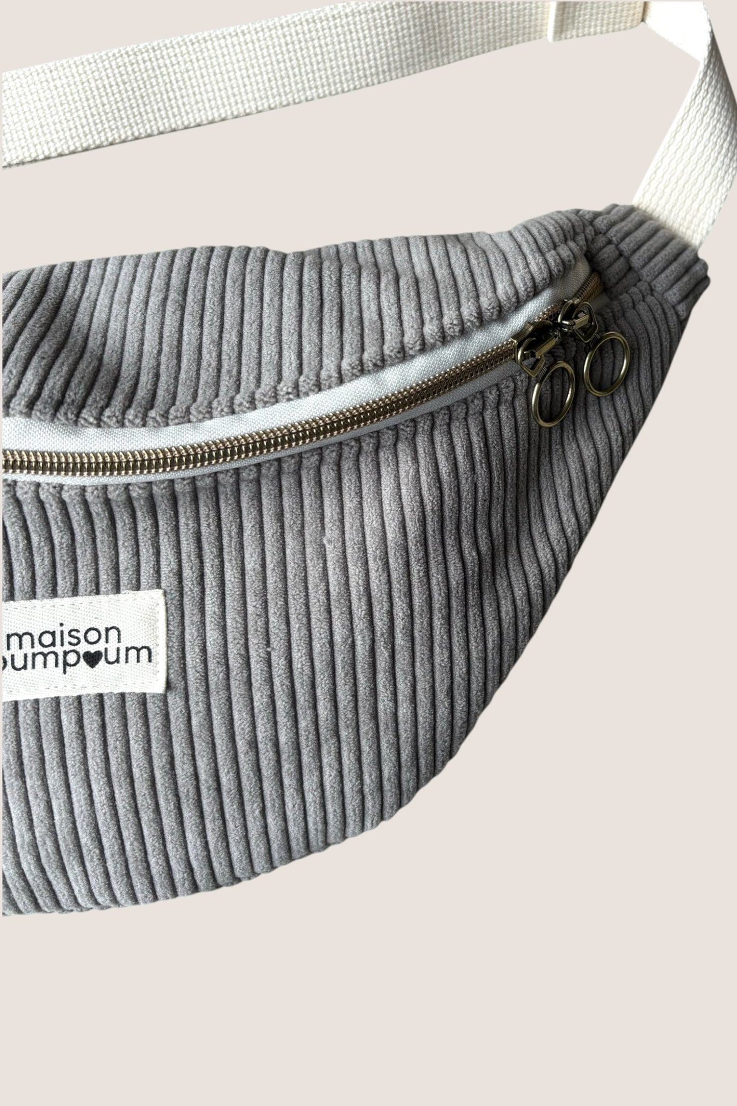 Sac Banane Velours Gris zoom