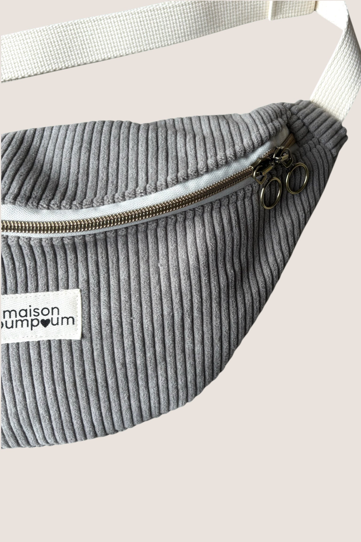 Sac Banane Velours Gris zoom