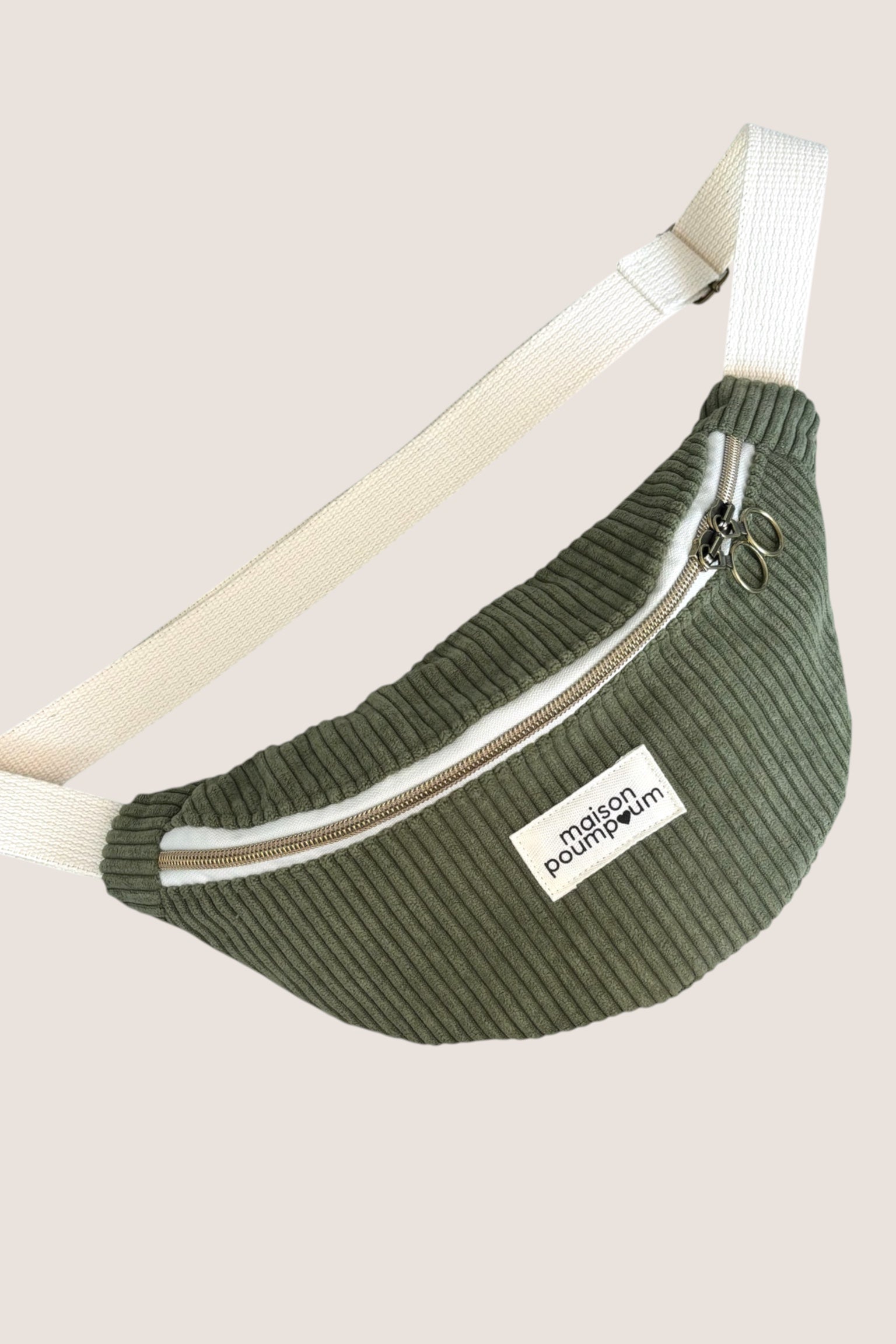 Sac Banane Velours Kaki