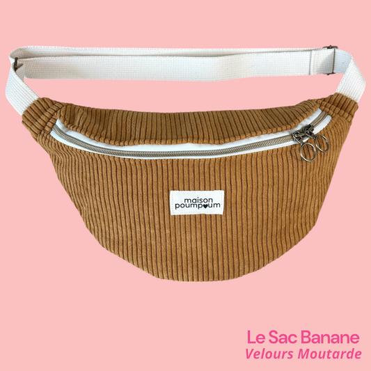 Sac Banane Velours Moutarde