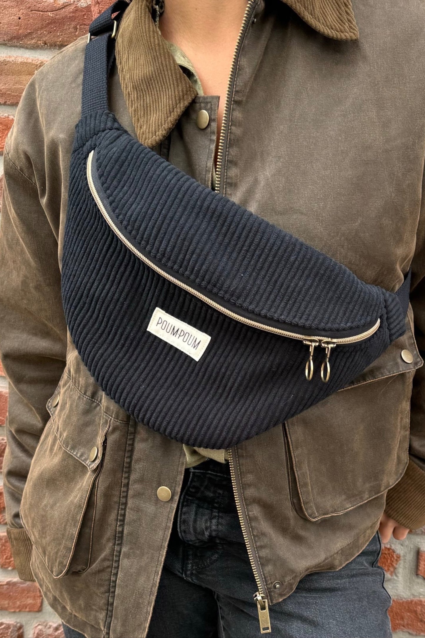 Sac Banane Velours Noir