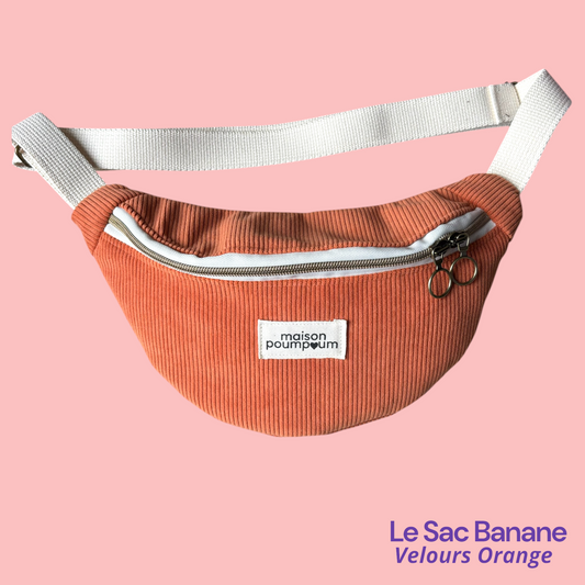 Sac Banane Velours Orange