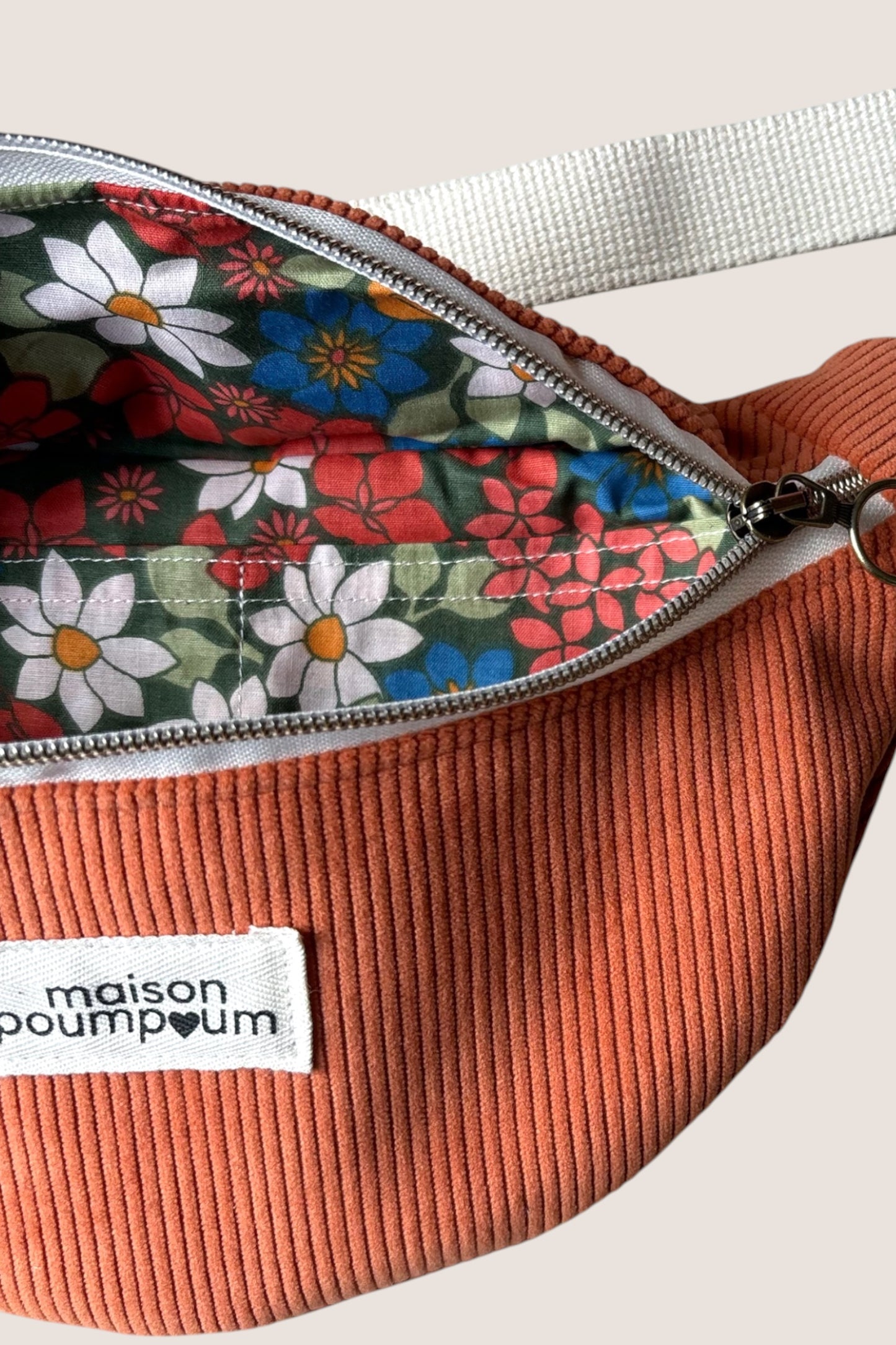 Sac Banane Velours Orange zoom interieur