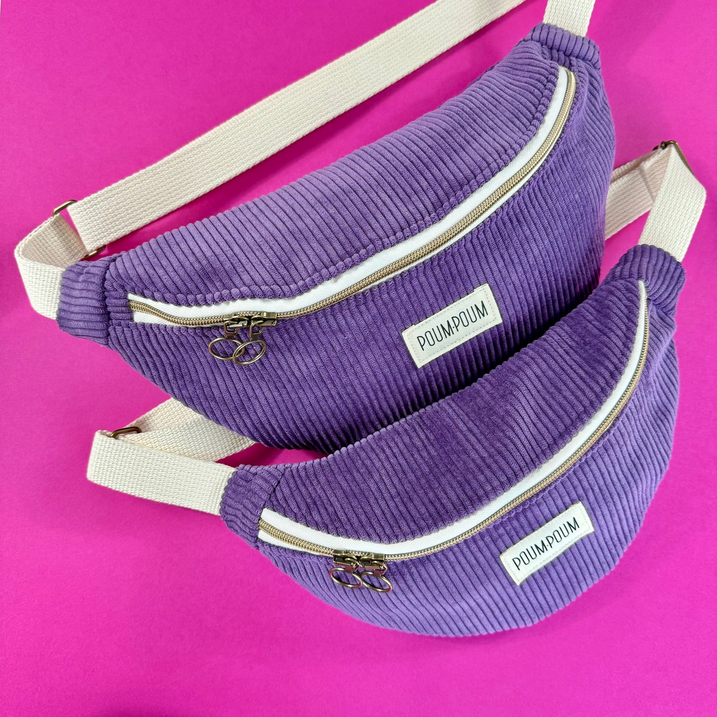 Sac banane - Velours côtelé violet