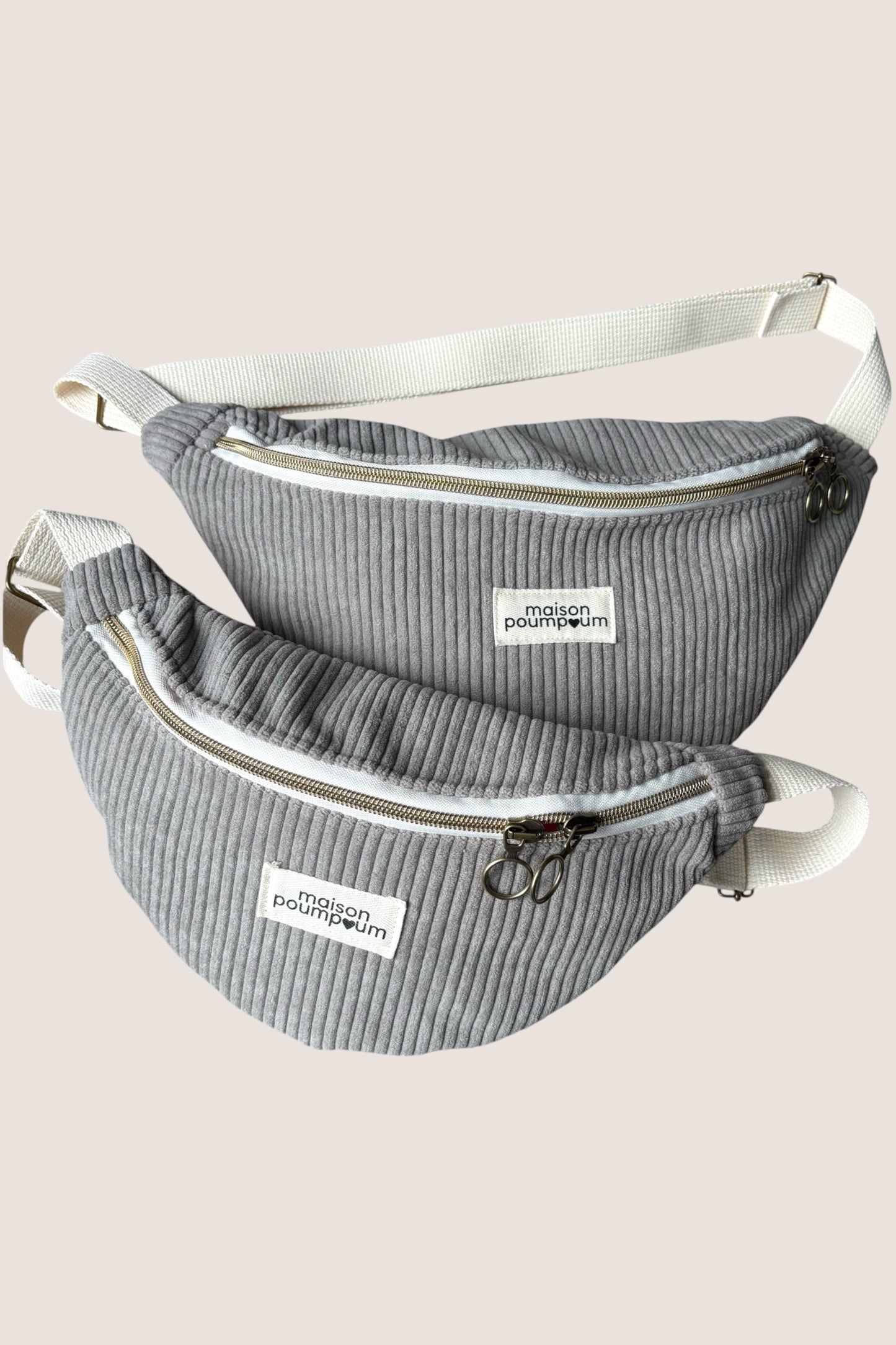 Sacs Banane Velours Gris