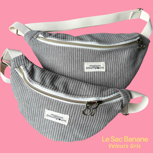  Sacs Banane Velours Gris