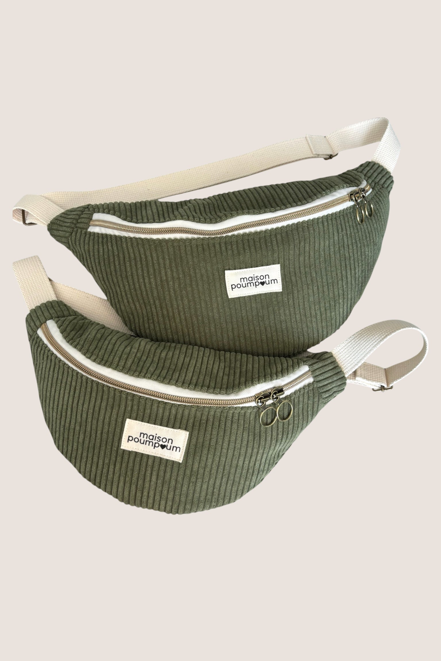 Sacs Banane Velours Kaki