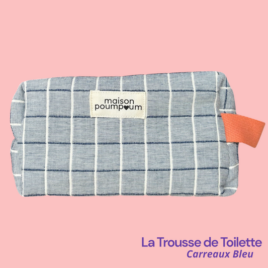 Trousse de Toilette Carreaux Bleu
