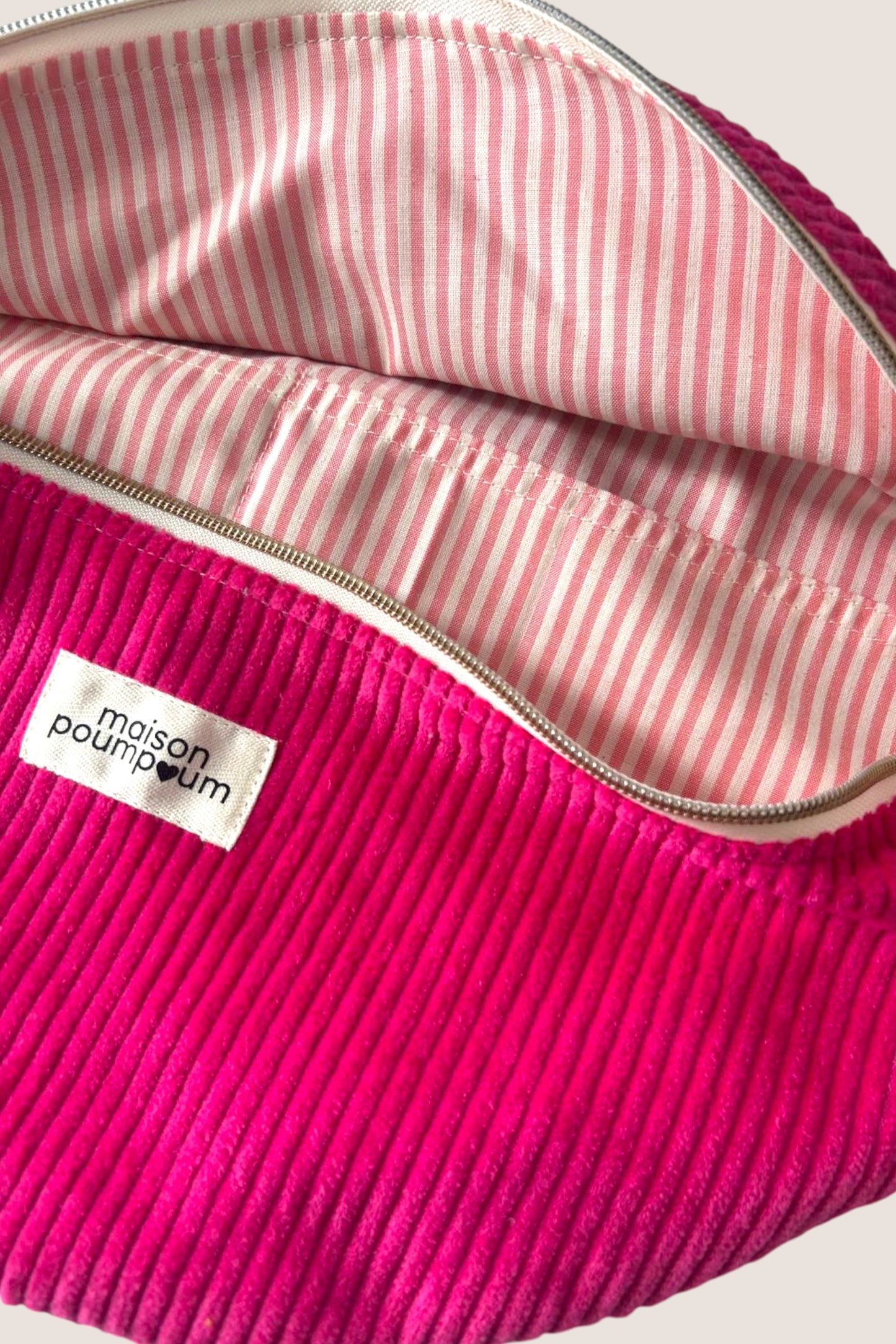 Sac banane - Velours côtelé Rose Fuchsia