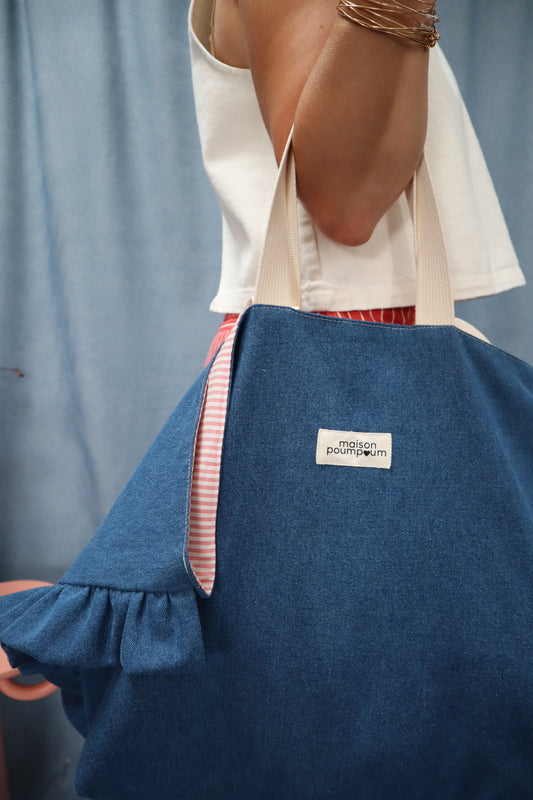 cabas jean froufrous Maison PoumPoum