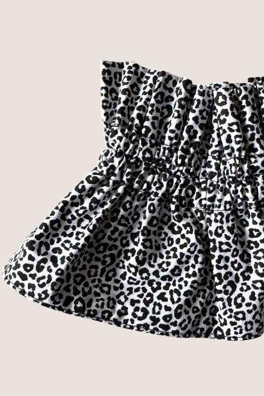 Le col amovible - Léopard noir&blanc