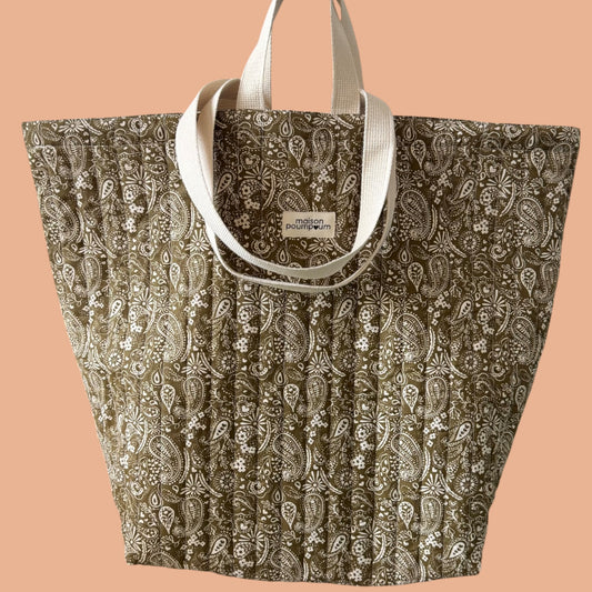 Maxi Totebag - Matelassé Réversible – Bandana et Léopard