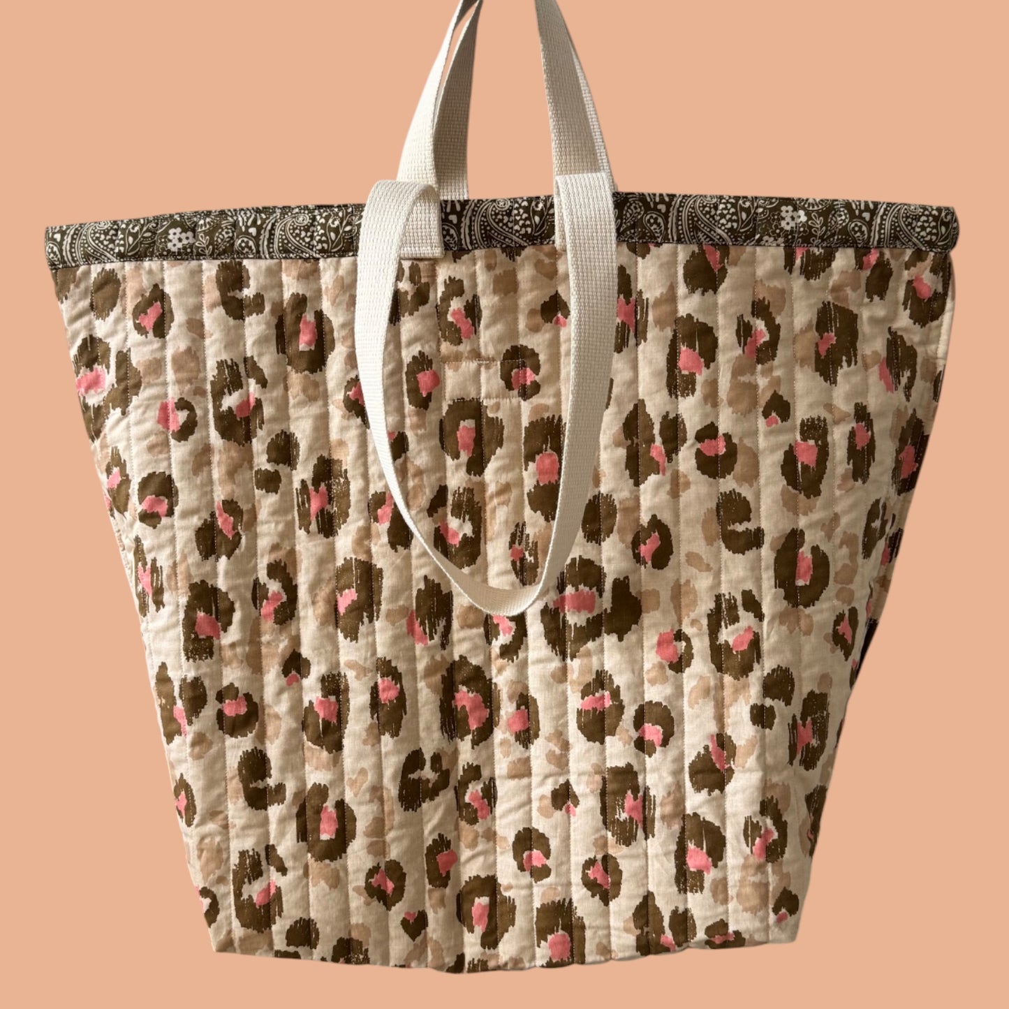 Maxi Totebag - Matelassé Réversible – Bandana et Léopard