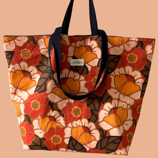 Maxi Totebag - Coton fleuri 70's