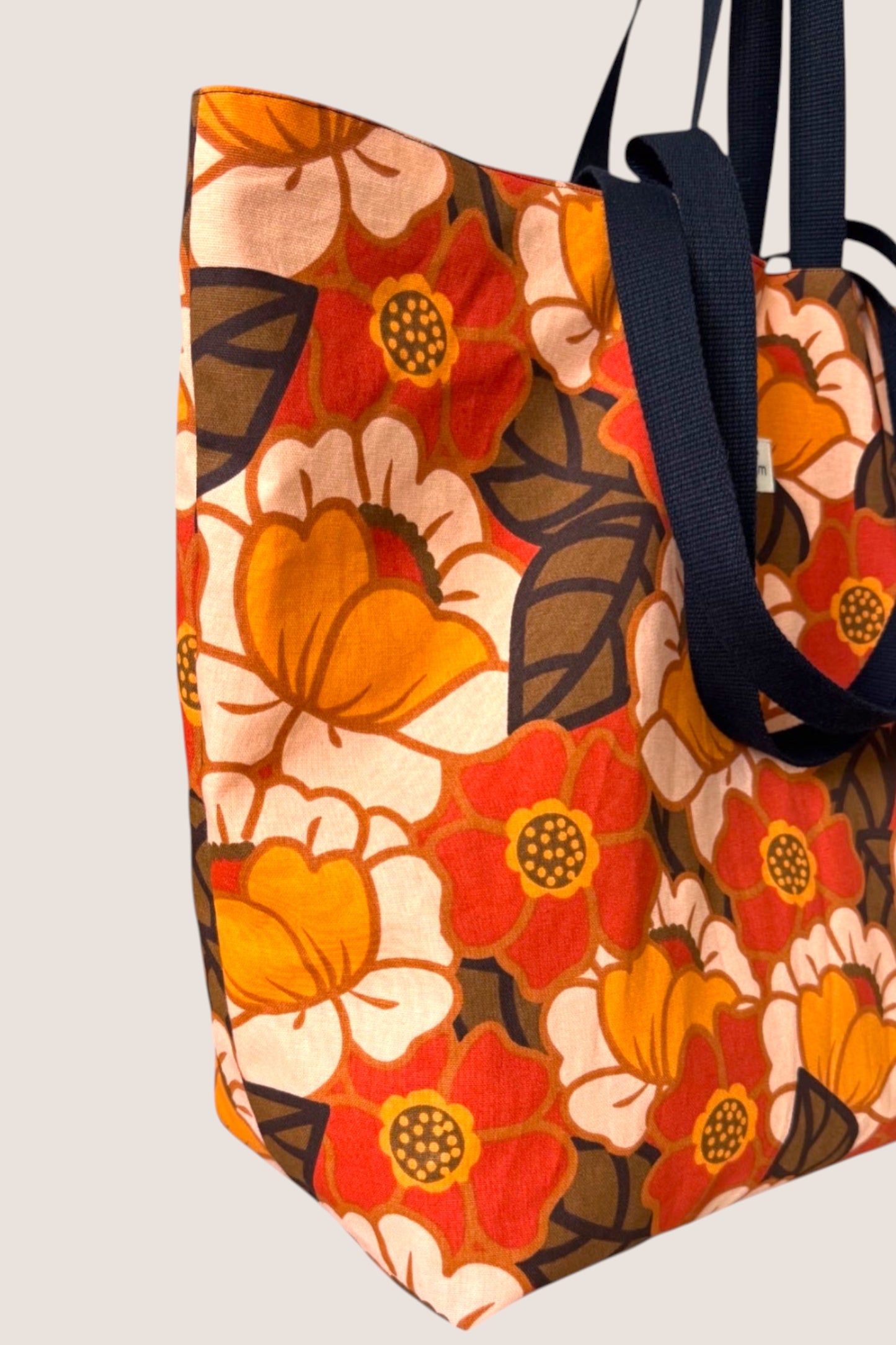 Maxi Totebag - Coton fleuri 70's