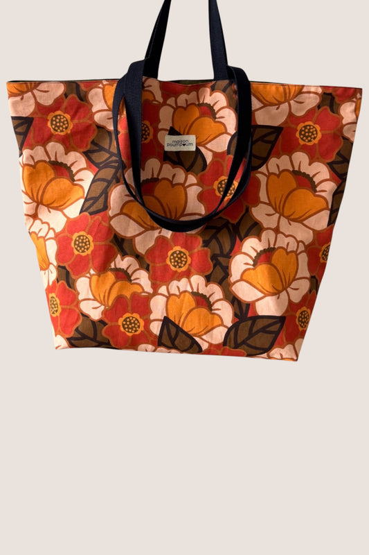 Maxi Totebag - Coton fleuri 70's