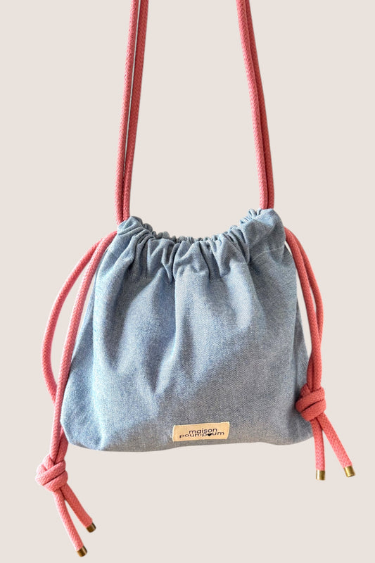 mini sac bourse jean clair cordon rose Maison PoumPoum