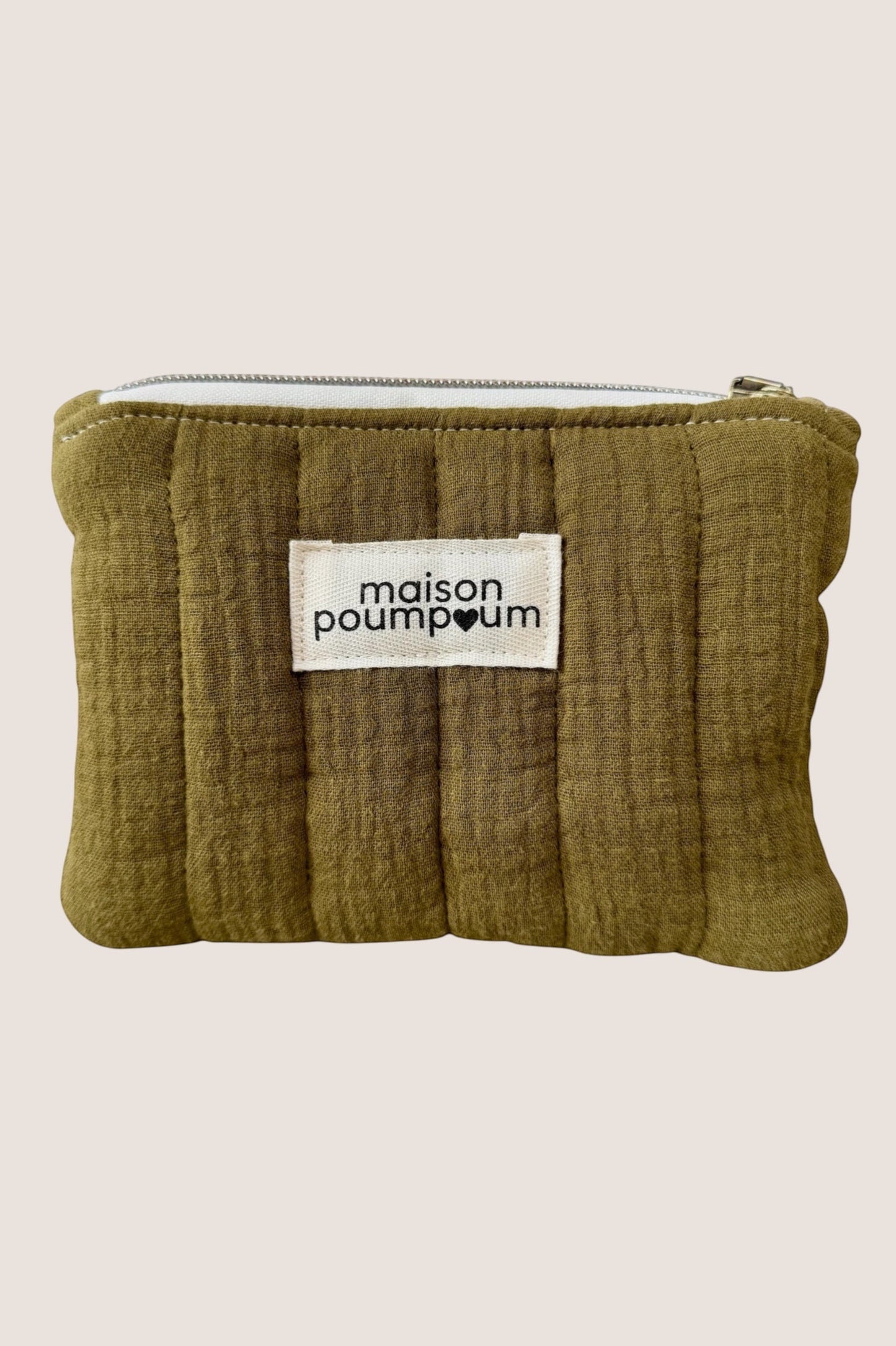 Pochette S - Gaze de coton kaki