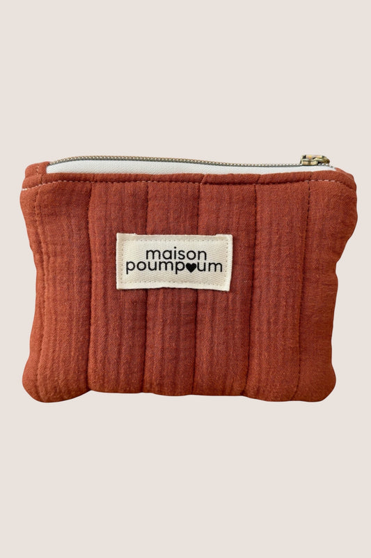 Pochette S - Gaze de coton terracota