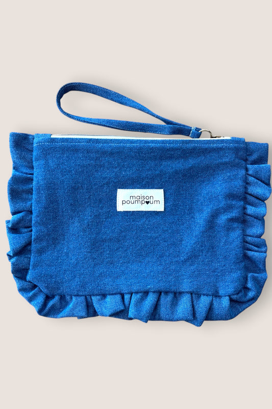 pochette froufrous jean brut maison poumpoum