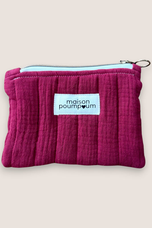 Pochette S - Gaze coton matelassé - Bordeaux