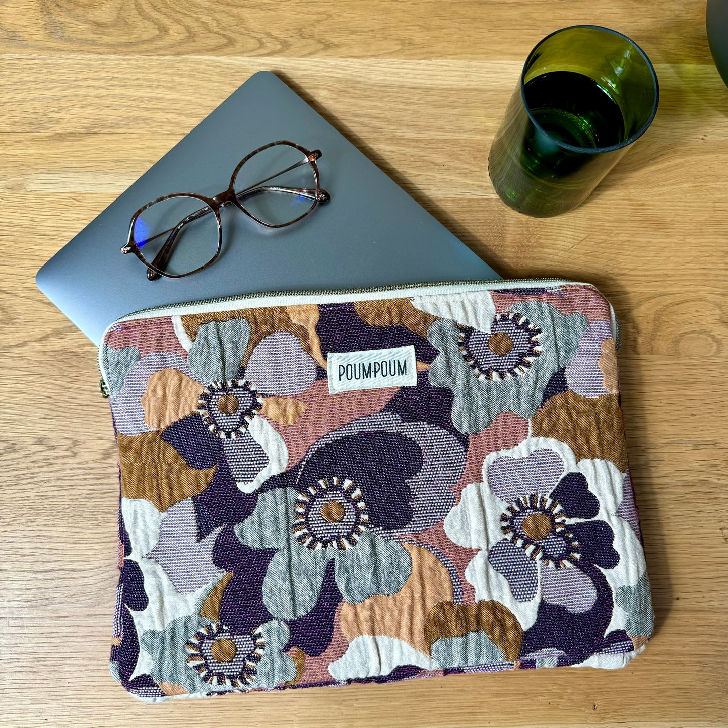pochette ordinateur fleuri vintage