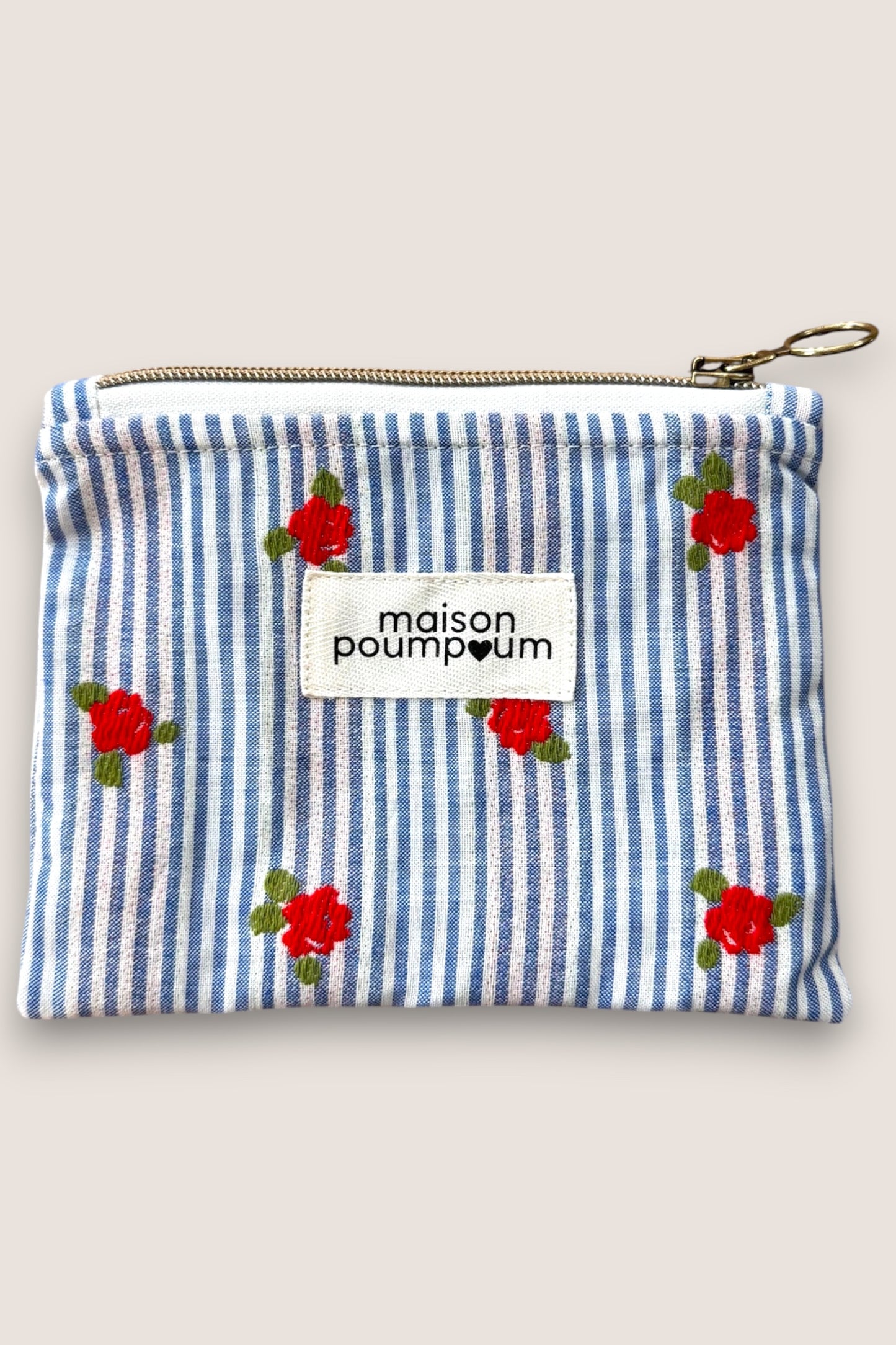 pochette rayure fleurie