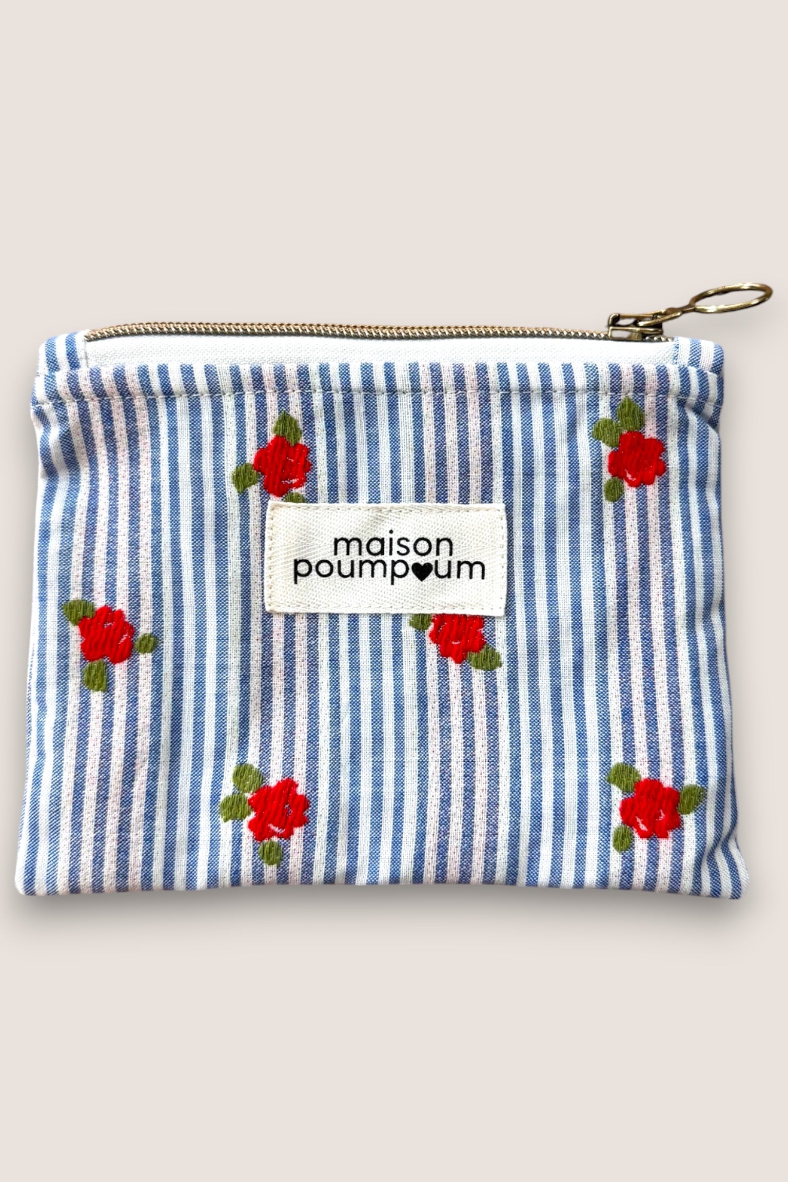 pochette rayure fleurie