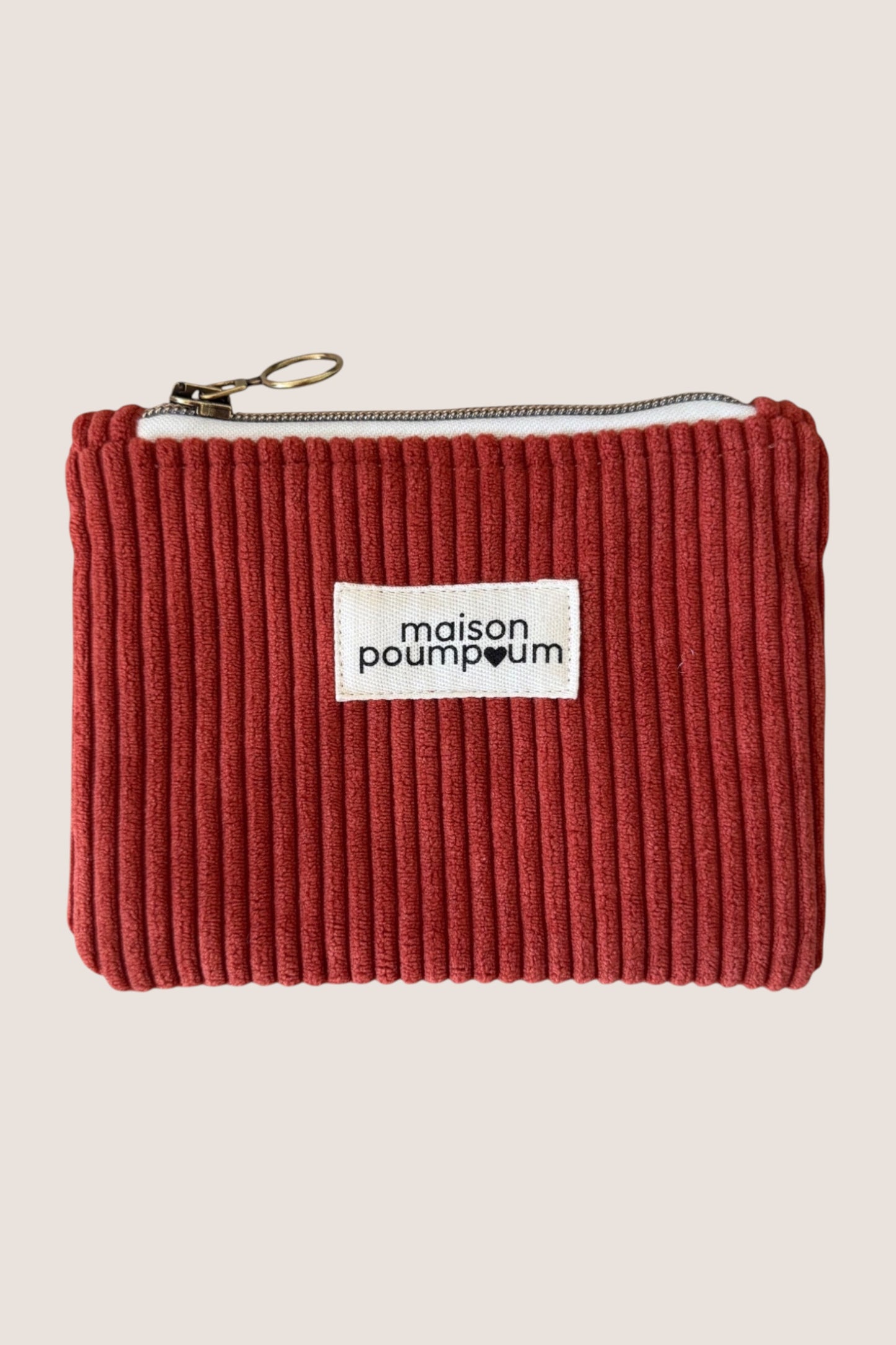 pochette velours terracota- maison poumpoum