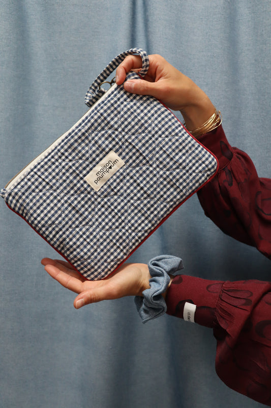 pochette vichy marine maison poumpoum